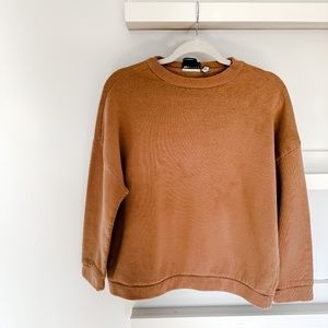 Asos Camel Brown Burnout Crew Neck Sweatshirt